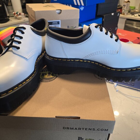 Dr. Martens 8053 Leather Platform Casual Shoes White 30884100 Men's 12 US NEW - Picture 3 of 15
